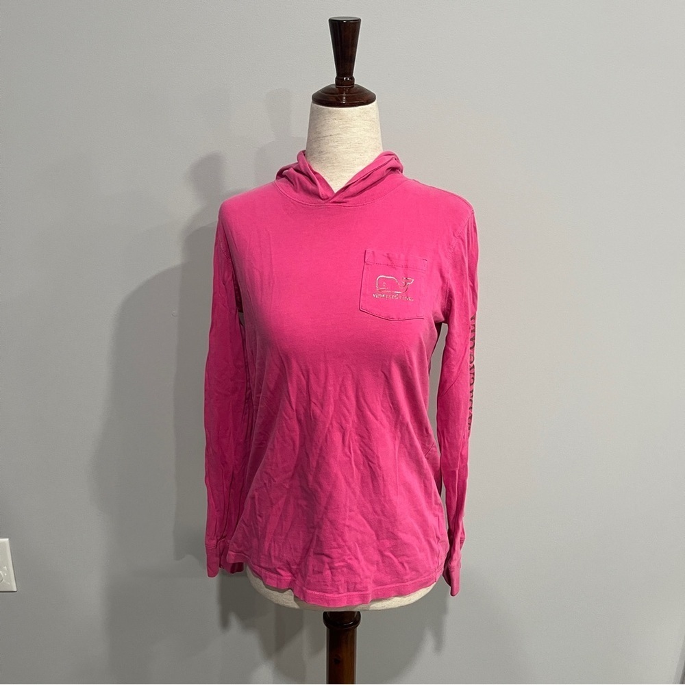 Vineyard Vines Pink Girls Large Longsleeve Hoodie T Shirt Size 14